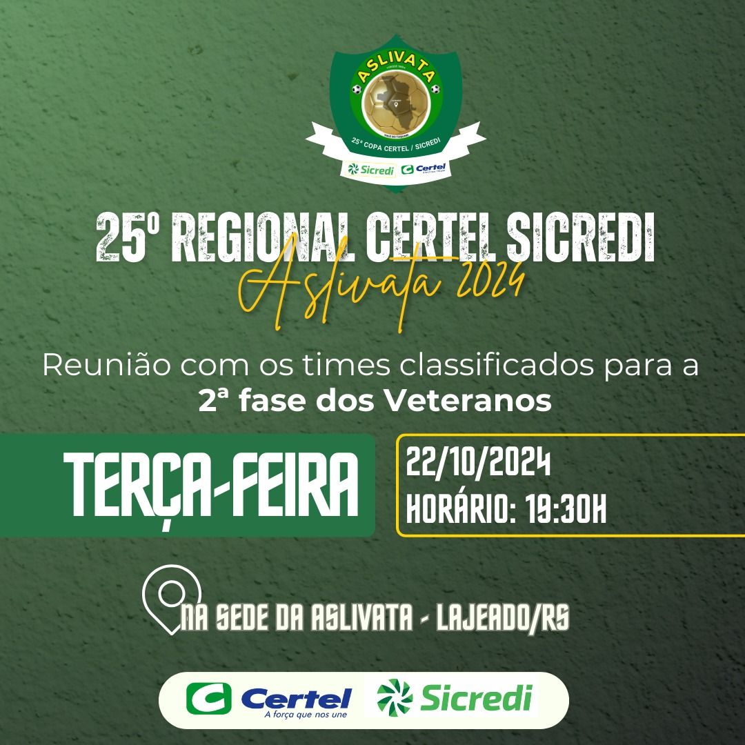 Reunião com os Clubes classificados para 2ª fase do Regional de Veteranos