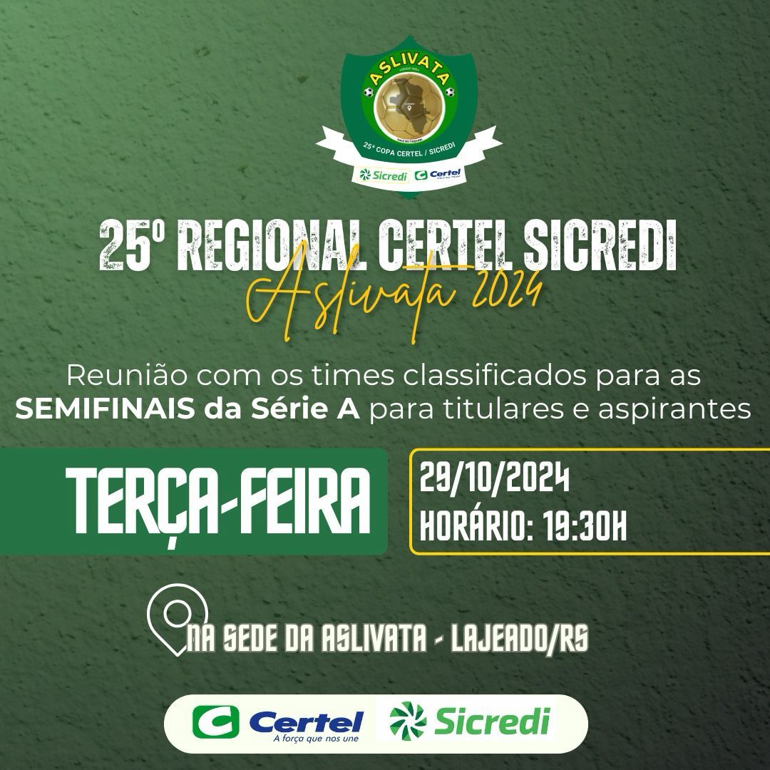 Reunião com Clubes classificados para 3ª fase do Regional Série A